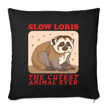 Plumploris Plumplori Slow Lorises Geschenk - Sofakissenbezug 45 x 45 cm - Schwarz - Vorne
