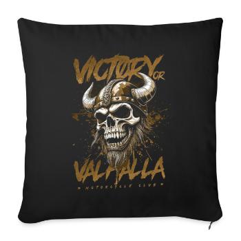 Motorcycle Norse Viking Victory Or Valhalla - Sofa pillowcase 17,3'' x 17,3'' (45 x 45 cm) - black - Front