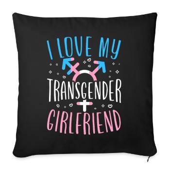 Transgender Trans LGBT Pride - Sofa pillowcase 17,3'' x 17,3'' (45 x 45 cm) - black - Front