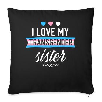 Fierté LGBT transgenre - Housse de coussin décorative 45 x 45 cm - noir - Devant