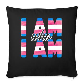 Fierté LGBT transgenre - Housse de coussin décorative 45 x 45 cm - noir - Devant