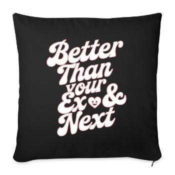 Mieux que votre ex et votre prochaine rupture Single Party - Housse de coussin décorative 45 x 45 cm - noir - Devant