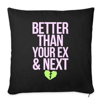 Mieux que votre ex et votre prochaine rupture Single Party - Housse de coussin décorative 45 x 45 cm - noir - Devant