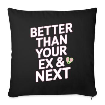 Mieux que votre ex et votre prochaine rupture Single Party - Housse de coussin décorative 45 x 45 cm - noir - Devant