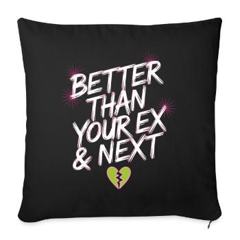 Mieux que votre ex et votre prochaine rupture Single Party - Housse de coussin décorative 45 x 45 cm - noir - Devant