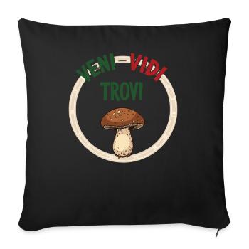 Tenue pour cueilleur de champignons avec des montagnes de cèpes - Housse de coussin décorative 45 x 45 cm - noir - Devant