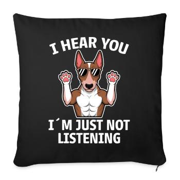 Bull Terrier Dire Drôle Bull Terrier Cadeau - Housse de coussin décorative 45 x 45 cm - noir - Devant