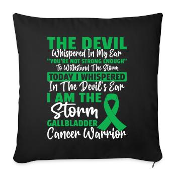 Le diable murmure à l’oreille Vésicule biliaire drôle - Housse de coussin décorative 45 x 45 cm - noir - Devant