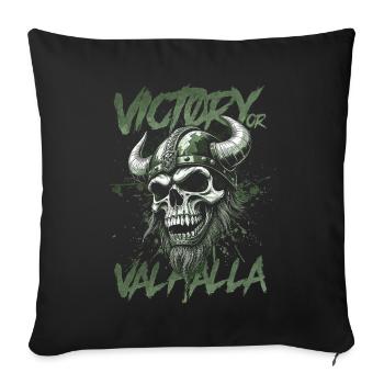 Norse Viking Victory Or Valhalla - Sofa pillowcase 17,3'' x 17,3'' (45 x 45 cm) - black - Front