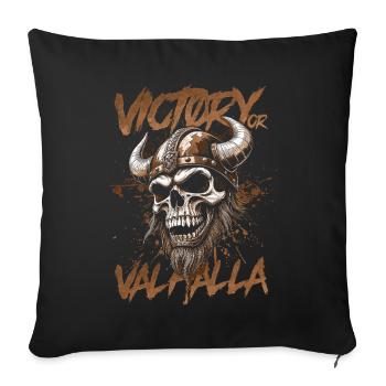 Norse Viking Victory Or Valhalla - Sofa pillowcase 17,3'' x 17,3'' (45 x 45 cm) - black - Front