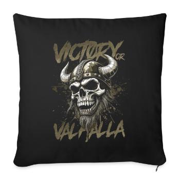 Norse Viking Victory Or Valhalla - Sofa pillowcase 17,3'' x 17,3'' (45 x 45 cm) - black - Front