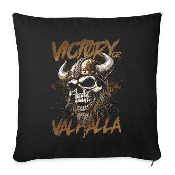 Norse Viking Victory Or Valhalla - Sofa pillowcase 17,3'' x 17,3'' (45 x 45 cm) - black - Front