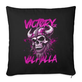 Norse Viking Victory Or Valhalla - Sofa pillowcase 17,3'' x 17,3'' (45 x 45 cm) - black - Front