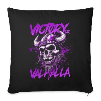 Norse Viking Victory Or Valhalla - Sofa pillowcase 17,3'' x 17,3'' (45 x 45 cm) - black - Front
