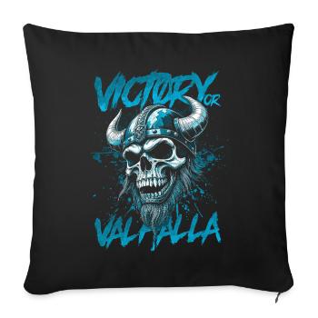 Norse Viking Victory Or Valhalla - Sofa pillowcase 17,3'' x 17,3'' (45 x 45 cm) - black - Front