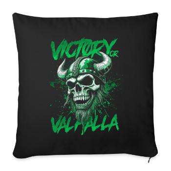 Norse Viking Victory Or Valhalla - Sofa pillowcase 17,3'' x 17,3'' (45 x 45 cm) - black - Front