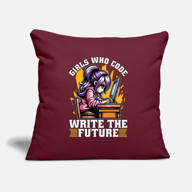 Coder Girls Who Code Write The Future Developer Sofakissenbezug 45 x 45 cm