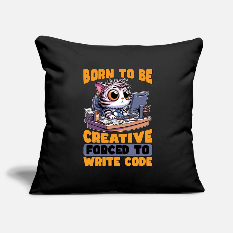Codeur né pour être créatif Développeur Web Codeurs Housse de coussin décorative 45 x 45 cm