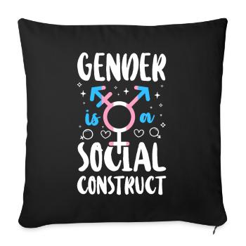 Fierté LGBT transgenre - Housse de coussin décorative 45 x 45 cm - noir - Devant