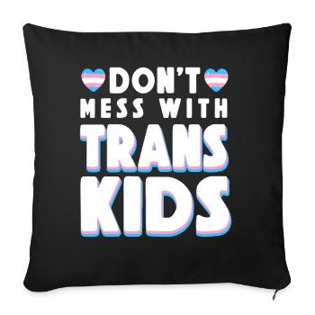 Fierté LGBT transgenre - Housse de coussin décorative 45 x 45 cm - noir - Devant
