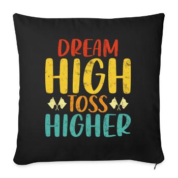 Dream High Toss Higher Rétro Fanfare Drôle - Housse de coussin décorative 45 x 45 cm - noir - Devant