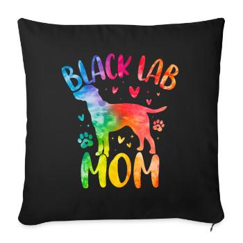 Black Lab Mom Labrador Retriever Dog Tie Dye - Sofa pillowcase 17,3'' x 17,3'' (45 x 45 cm) - black - Front