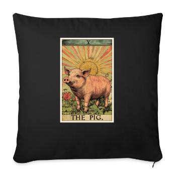 Schweine Schwein - Sofakissenbezug 45 x 45 cm - Schwarz - Vorne