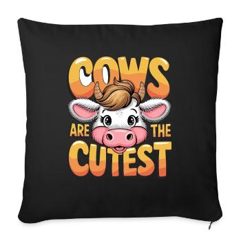 Les vaches sont les amis les animaux les plus mignons pour - Housse de coussin décorative 45 x 45 cm - noir - Devant