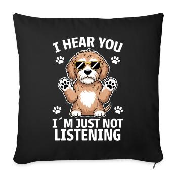 Cockapoo disant chiens drôle Cockapoo cadeau - Housse de coussin décorative 45 x 45 cm - noir - Devant