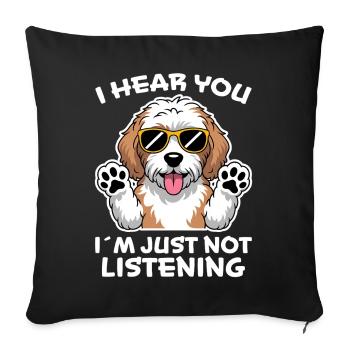 Cockapoo disant chiens drôle Cockapoo cadeau - Housse de coussin décorative 45 x 45 cm - noir - Devant