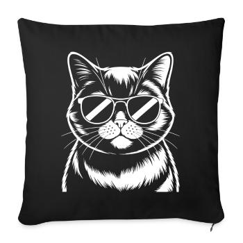 British Shorthair Design Cadeau de chat drôle - Housse de coussin décorative 45 x 45 cm - noir - Devant