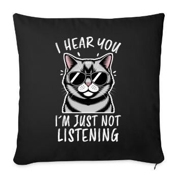 British Shorthair Dire Drôle de Chats Cadeau - Housse de coussin décorative 45 x 45 cm - noir - Devant