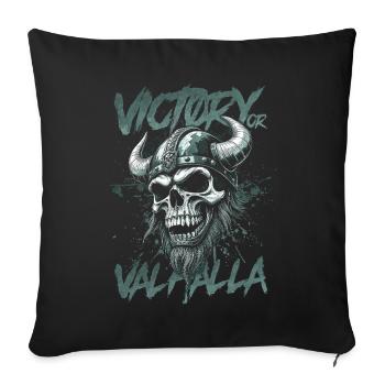 Norse Viking Victory Or Valhalla - Sofa pillowcase 17,3'' x 17,3'' (45 x 45 cm) - black - Front