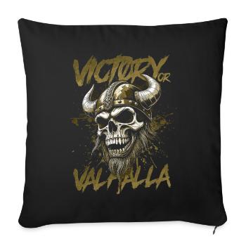 Norse Viking Victory Or Valhalla - Sofa pillowcase 17,3'' x 17,3'' (45 x 45 cm) - black - Front