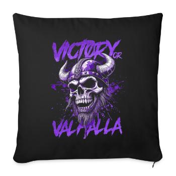 Norse Viking Victory Or Valhalla - Sofa pillowcase 17,3'' x 17,3'' (45 x 45 cm) - black - Front