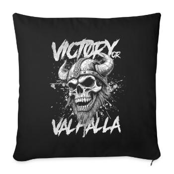 Norse Viking Victory Or Valhalla - Sofa pillowcase 17,3'' x 17,3'' (45 x 45 cm) - black - Front