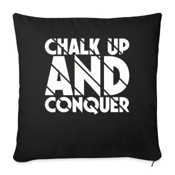 Boulderer Chalk Up Und Conquer Bouldering - Sofakissenbezug 45 x 45 cm - Schwarz - Vorne