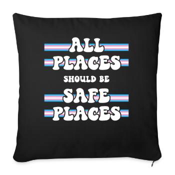 Transgender Trans LGBT Pride - Sofakissenbezug 45 x 45 cm - Schwarz - Vorne