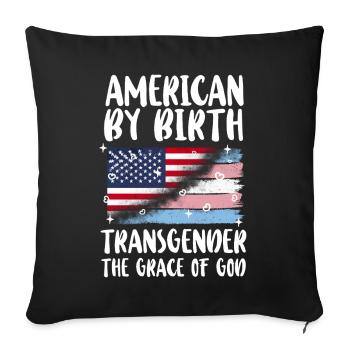 Fierté LGBT transgenre - Housse de coussin décorative 45 x 45 cm - noir - Devant