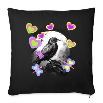 Nature Mystical Spring Bird Crow Raven Children - Sofa pillowcase 17,3'' x 17,3'' (45 x 45 cm) - black - Front