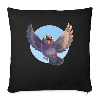 Tauben Taube - Sofakissenbezug 45 x 45 cm - Schwarz - Vorne