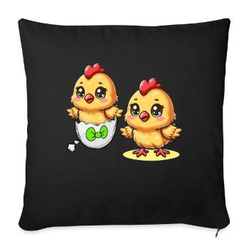 Chick Easter Egg Easter Eggs Chicken Eggs Easter Child - Sofa pillowcase 17,3'' x 17,3'' (45 x 45 cm) - black - Front