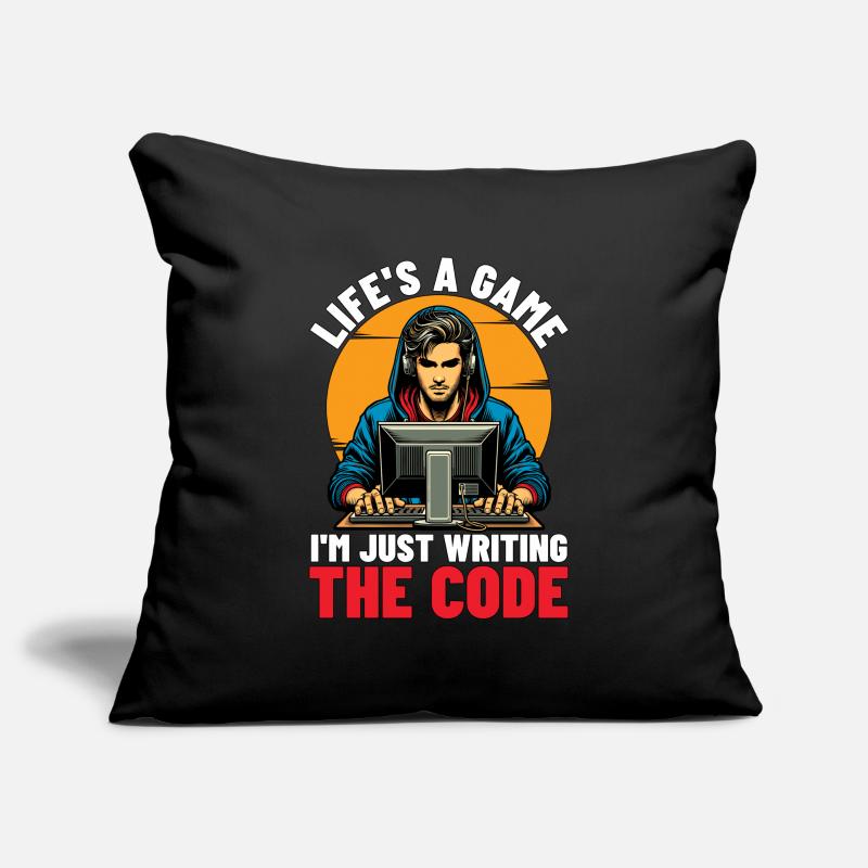 Coder Life's A Game I'm Just Web Developer Coders Sofa pillowcase 17,3'' x 17,3'' (45 x 45 cm)
