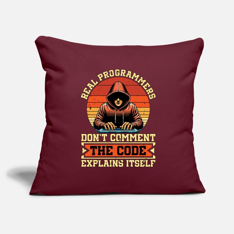 Codeur Les vrais programmeurs ne commentent pas le développeur Web Housse de coussin décorative 45 x 45 cm