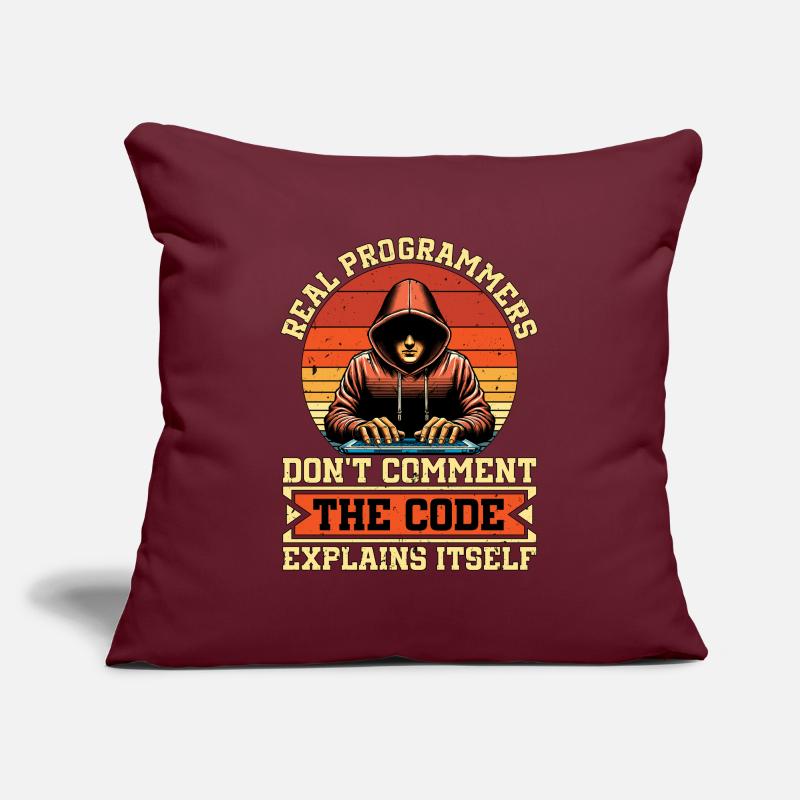 Codeur Les vrais programmeurs ne commentent pas le développeur Web Housse de coussin décorative 45 x 45 cm