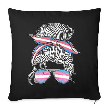 Transgender Trans LGBT Pride - Sofa pillowcase 17,3'' x 17,3'' (45 x 45 cm) - black - Front