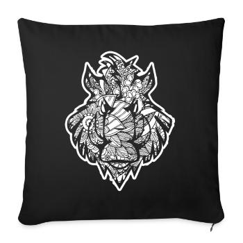 Boar Boar Floral Pattern - Sofa pillowcase 17,3'' x 17,3'' (45 x 45 cm) - black - Front