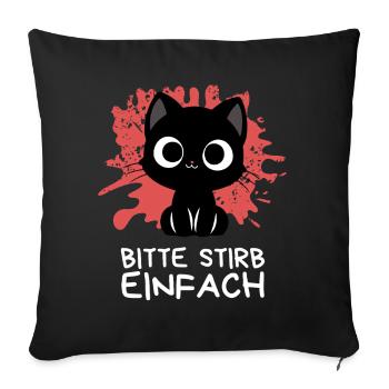 Süßt Aber trotzdem schwarz wie die Nacht Katze - Sofakissenbezug 45 x 45 cm - Schwarz - Vorne