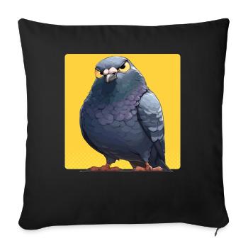 Tauben Taube - Sofakissenbezug 45 x 45 cm - Schwarz - Vorne