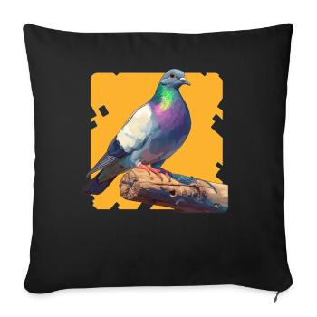 Tauben Taube - Sofakissenbezug 45 x 45 cm - Schwarz - Vorne